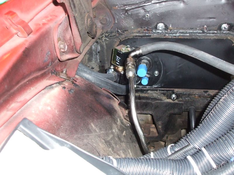 Heater hoses connected to heater core