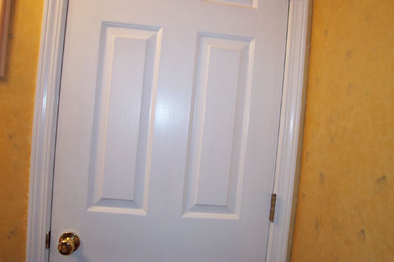 The bathroom door--just to mess with Kris' head...