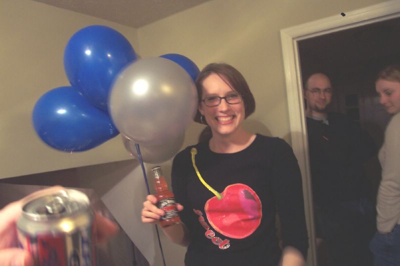 Jill attacked by balloons