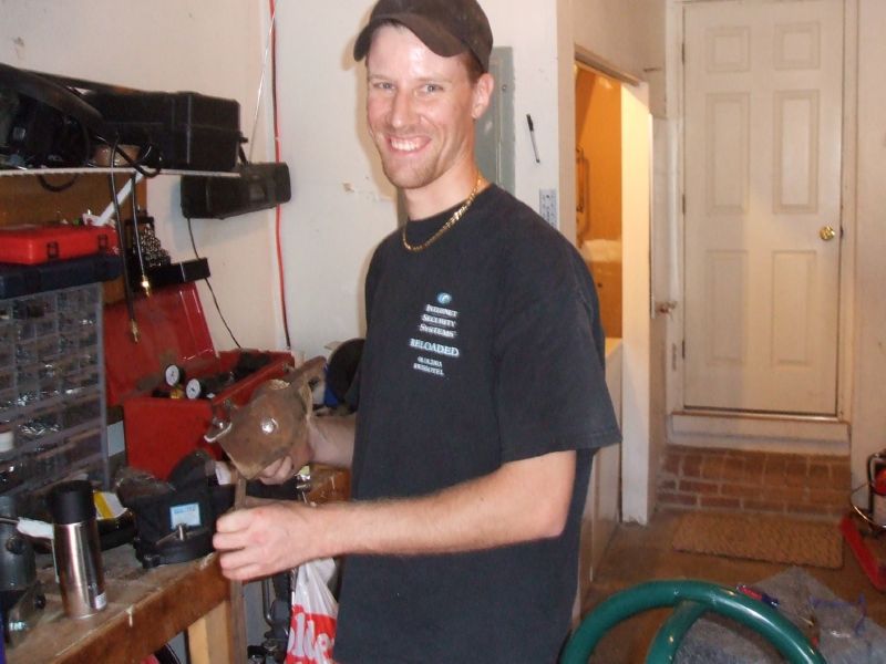 Dave removing the right bracket from the leaf spring