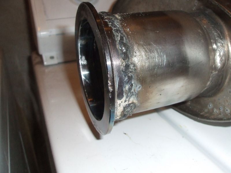 Dynatech flange welded on new Borla ProXS muffler
