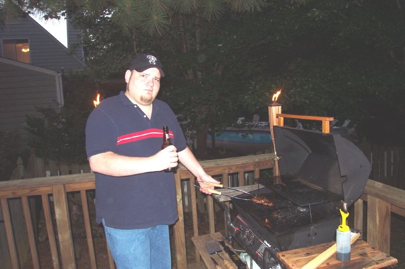 Ben cooking a steak