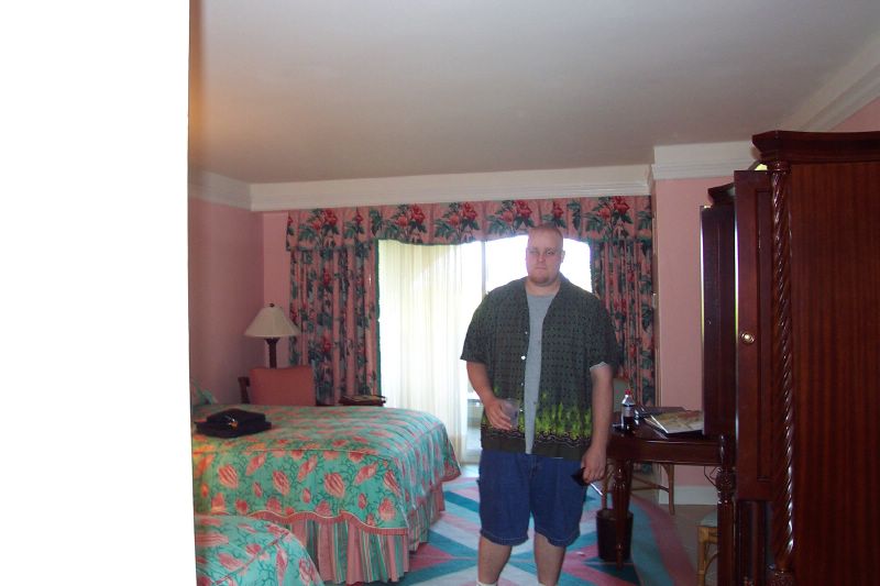 Jerry in our room at the Ritz-Carlton