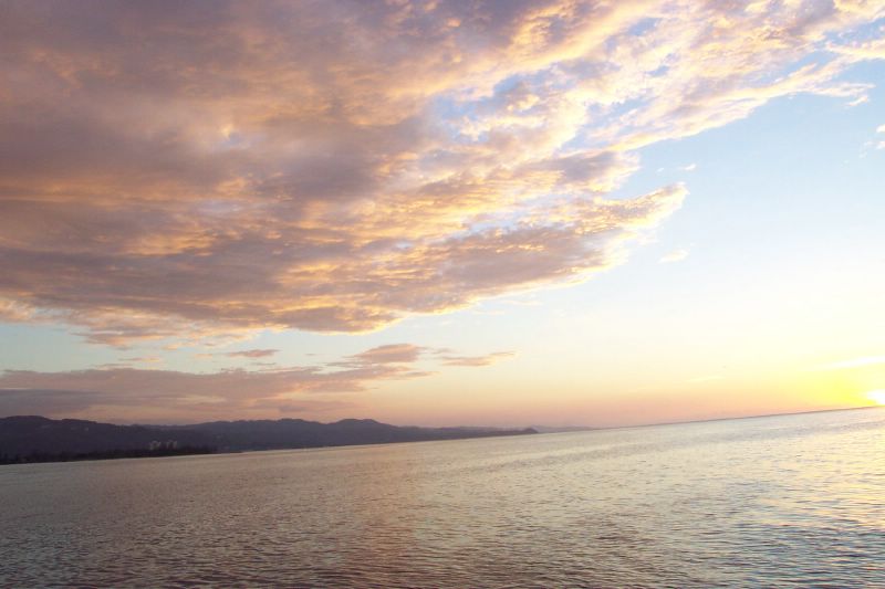 Cool looking clouds reflecting the sunset