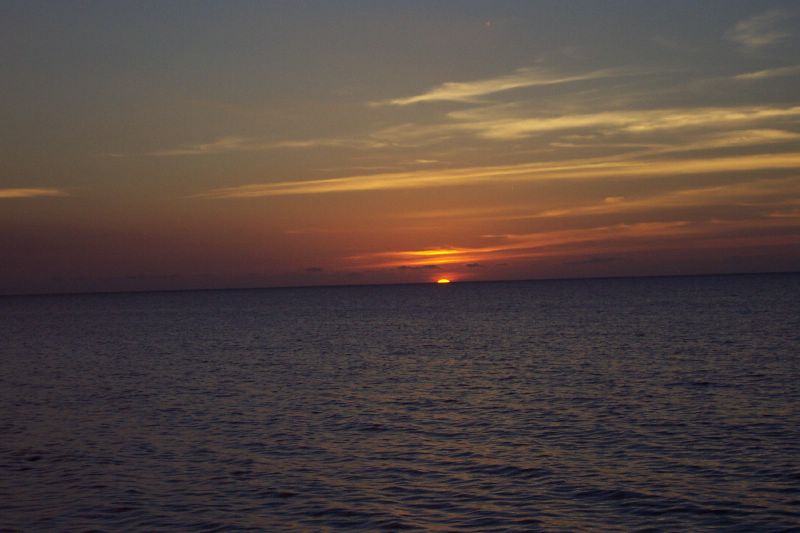 The sun almost completely set