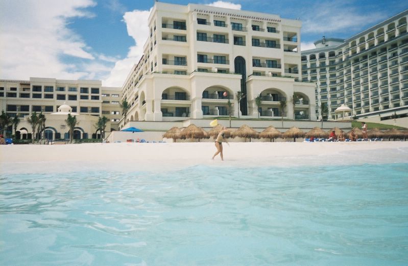 Sandra throwing the football, and our hotel room is circled