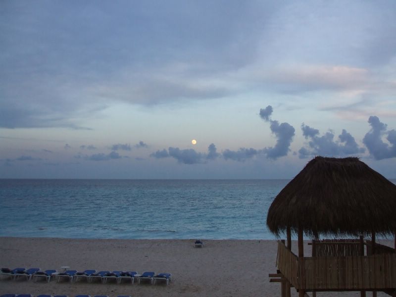 The moon at dusk