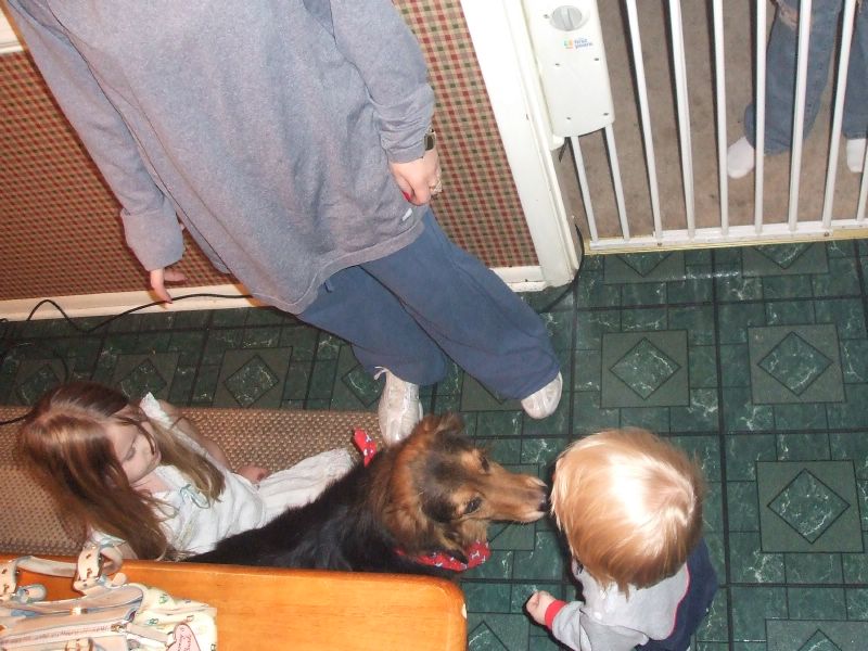 Lindsey and Nick playing with Holly